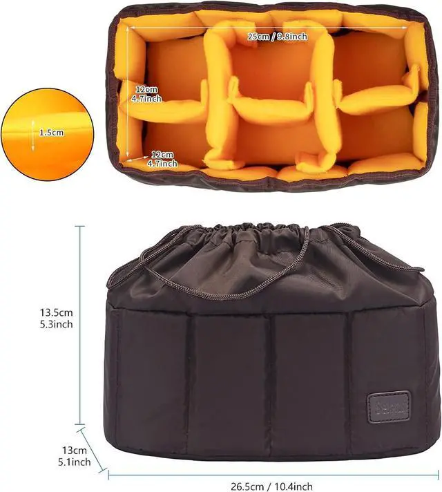 Alt view image 7 of 7 - High-Capacity Shockproof DSLR SLR Camera Padded Bag Case
