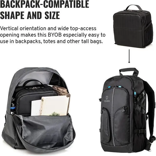 Alt view image 5 of 7 - BYOB 9 DSLR Backpack Insert - Turns any bag into a camera bag for DSLR and Mirrorless cameras and lenses Black (636-622)