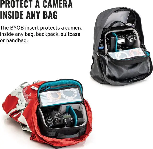 Alt view image 3 of 7 - BYOB 9 DSLR Backpack Insert - Turns any bag into a camera bag for DSLR and Mirrorless cameras and lenses Black (636-622)
