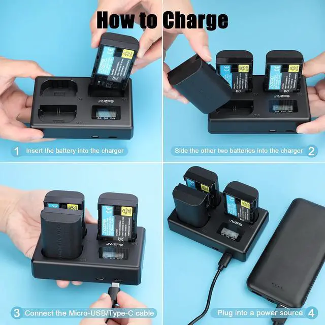 Alt view image 7 of 7 - LP-E6 5D Mark IV Replacement Battery Charger Set, LP-E6 LP-E6N Triple Slot for Canon R5, R6,R6II, R7,5DIV, 6DII, 7DII, 80D 90D 60D 60Da 6D 70D, 5D Mark II, Mark III, 5D SR Camera Batteries