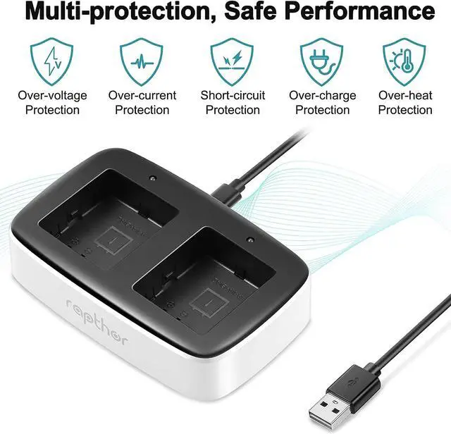 Alt view image 6 of 7 - 2560mAh Rechargeable Replacement Battery, Compatible with Arlo Pro/Pro 2 with Charger Station (2 Batteries+1 Charger)