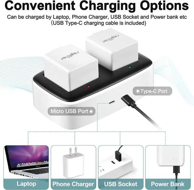 Alt view image 4 of 7 - 2560mAh Rechargeable Replacement Battery, Compatible with Arlo Pro/Pro 2 with Charger Station (2 Batteries+1 Charger)