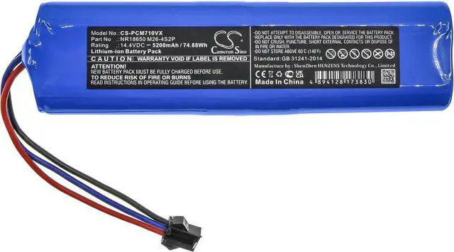 Alt view image 3 of 6 - 5200mAh/14.4V Replacement Battery for M7 Max M7 Pro U6 M8 Pro NR18650 M26-4S2P
