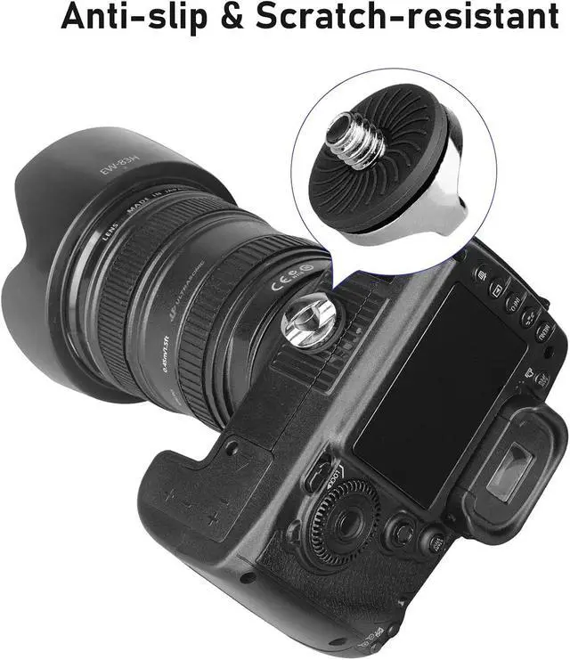 Alt view image 5 of 6 - 2 Packs Thumb Screw Camera Quick Release Adapter with 4 Packs Rubber Washers,1/4 Male to 1/4 Female Thread Thumbscrew L Bracket Mount Tripod Screw Rubber Pads for Camera Mounting Plate Flash Bracket
