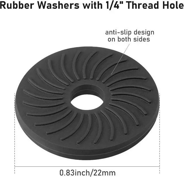 Alt view image 4 of 6 - 2 Packs Thumb Screw Camera Quick Release Adapter with 4 Packs Rubber Washers,1/4 Male to 1/4 Female Thread Thumbscrew L Bracket Mount Tripod Screw Rubber Pads for Camera Mounting Plate Flash Bracket