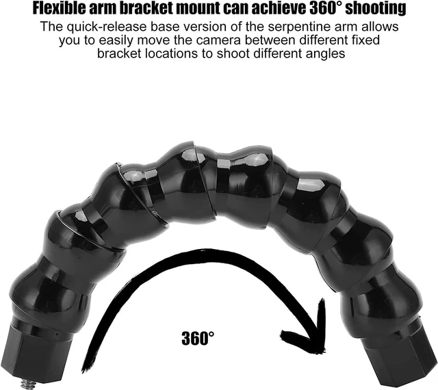 Alt view image 4 of 7 - Gugxiom Flexible Arm, Camera Mount with 1/4" Screw, Jaws Flex Mount for Action Cameras with Any Curved Angle