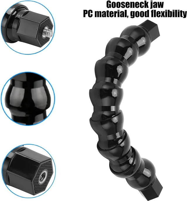 Alt view image 5 of 7 - Gugxiom Flexible Arm, Camera Mount with 1/4" Screw, Jaws Flex Mount for Action Cameras with Any Curved Angle