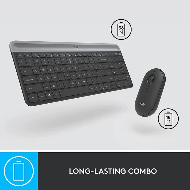 Alt view image 5 of 7 - MK470 Slim Wireless Combo Compact Keyboard and Mouse - Graphite