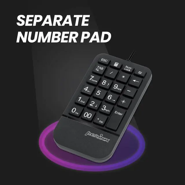 Alt view image 4 of 7 - Perixx PERIDUO-606A, 3-in-1 Wireless Compact Ergonomic Keyboard with Vertical Mouse and Numeric Keypad - Adjustable Palm Rest - Tilt Wheel - Membrane Low Profile Keys - US English