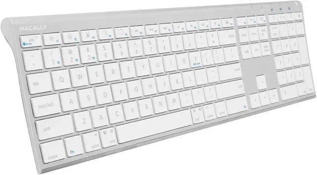 Alt view image 6 of 7 - Macally Wireless Bluetooth Rechargeable Mouse and a Ice White Finish Wireless Bluetooth Keyboard, Classic Apple Aesthetic