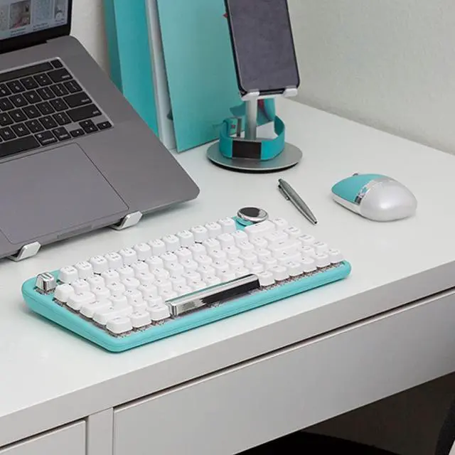 Alt view image 12 of 19 - Azio IM409 IZO BT 5.0 and RF 2.4G Optical Mouse (Mint Daisy)