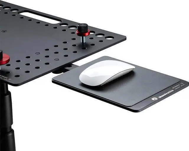 Alt view image 6 of 7 - Manfrotto TetherGear Mouse Deck, PC Holder Accessory, External Mouse Pad for Lightweight Aluminium Laptop Holder, Left-Hand Or Right-Hand Configuration, 32 cm x 15 cm, MLTSA2001B