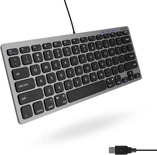 Small USB Wired Keyboard for Mac Windows - 78 Scissor Keys, 13 Shortcut Compatible Apple Keyboard - Compact USB Computer Keyboard That Saves Space and Great - Space Grey Keyboards - Newegg.com