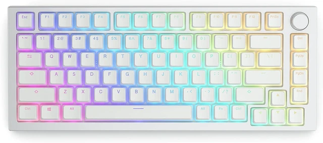 Alt view image 4 of 7 - Glorious Gaming 145x Aura Keycaps V2 - PBT Pudding Keycaps, RGB Friendly with Transparent Fonts & Sides, PBT Material for Durability & Deep Acoustics, Fits Any MX-Style Stem, US/UK Layout - White