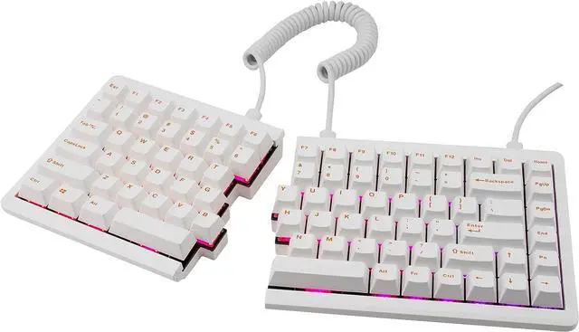 Alt view image 6 of 7 - Mistel Doubleshot PBT Keycaps for Mechanical Keyboard with Cherry MX Switches and Clones, 108 Keys Plus Extra 11 Keys Set, Orange Letter Keycaps with 6.25U Space Bar, White Color