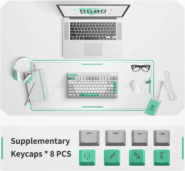 Alt view image 5 of 7 - IQUNIX OG80 Gaming Keyboard, 2.4G & Bluetooth 5.1 Wireless Mechanical Keyboard with Cherry Red Switch, Compact 83 Keys RGB LED Backlit Hot Swappable Keyboard for Windows/Mac/Android/iOS