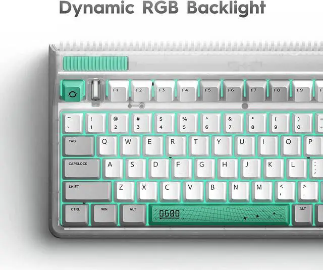 Alt view image 3 of 7 - IQUNIX OG80 Gaming Keyboard, 2.4G & Bluetooth 5.1 Wireless Mechanical Keyboard with Cherry Red Switch, Compact 83 Keys RGB LED Backlit Hot Swappable Keyboard for Windows/Mac/Android/iOS