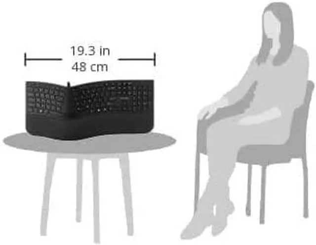 Alt view image 3 of 7 - Kensington Pro Fit Ergonomic Wired Keyboard- Black (K75400US)