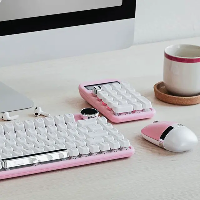 Alt view image 12 of 13 - AZIO IN408 IZO Number Pad Red Switches in Pink Blossom