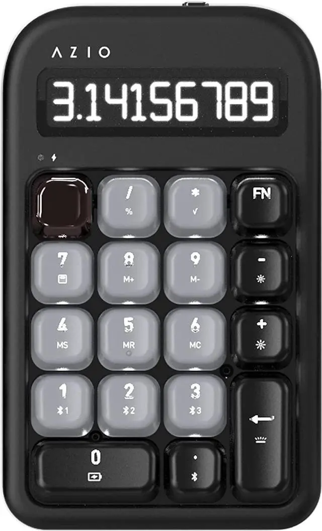 Alt view image 7 of 13 - AZIO IN404 IZO Number Pad Red Switches in Black Willow