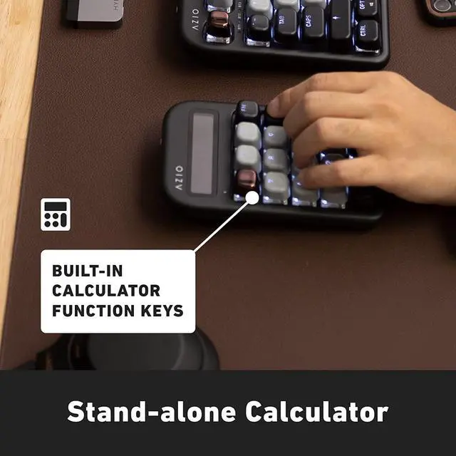 Alt view image 10 of 13 - AZIO IN404 IZO Number Pad Red Switches in Black Willow