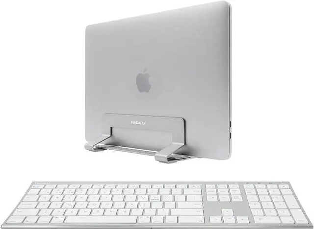 Main image of Macally Wireless Bluetooth Keyboard and a Vertical Laptop Stand, Create a Professional Workspace