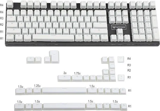 Alt view image 2 of 5 - YMDK ANSI ISO PBT Doubleshot Shine Through Pudding Keycaps Suitable for MX Mechanical Keyboard Corsair Razer DK SF KBD75 68 Keychron (White Pudding Full Set)