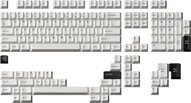Main image of Drop DCX Black-on-White Keycap Set, Doubleshot ABS, Cherry MX Style Keyboard Compatible with 60%, 65%, 75%, TKL, WKL, Full-Size, 1800 layouts and More (Black-on-White)