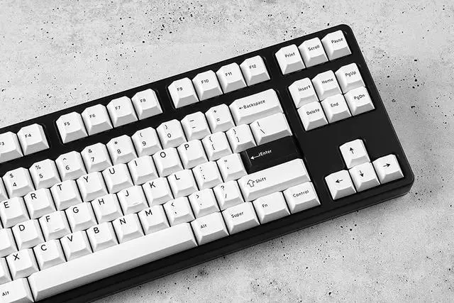 Alt view image 4 of 7 - Drop DCX Black-on-White Keycap Set, Doubleshot ABS, Cherry MX Style Keyboard Compatible with 60%, 65%, 75%, TKL, WKL, Full-Size, 1800 layouts and More (Black-on-White)