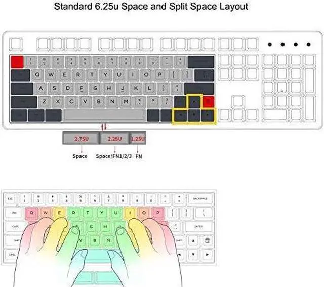 Alt view image 5 of 7 - Skyloong 64 GK64 GK64x RGB Hot Swap Programmable Wired Case PCB Plate Cherry MX Keyboard DIY kit Replacable Space