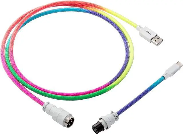 Main image of CableMod Pro Straight Keyboard Cable (Bright Rainbow, USB A to USB Type C, 150cm)