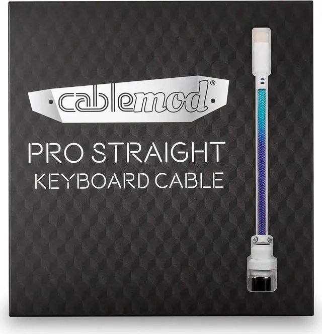 Alt view image 4 of 4 - CableMod Pro Straight Keyboard Cable (Bright Rainbow, USB A to USB Type C, 150cm)