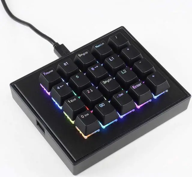 Alt view image 4 of 7 - Max keyboard Falcon-20 Programmable Macropad Mechanical Keyboard, Backlit Multicolor LED, Cherry MX RGB Switch (Cherry MX RGB Brown)