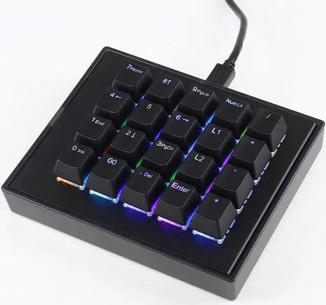 Alt view image 5 of 7 - Max keyboard Falcon-20 Programmable Macropad Mechanical Keyboard, Backlit Multicolor LED, Cherry MX RGB Switch (Cherry MX RGB Brown)
