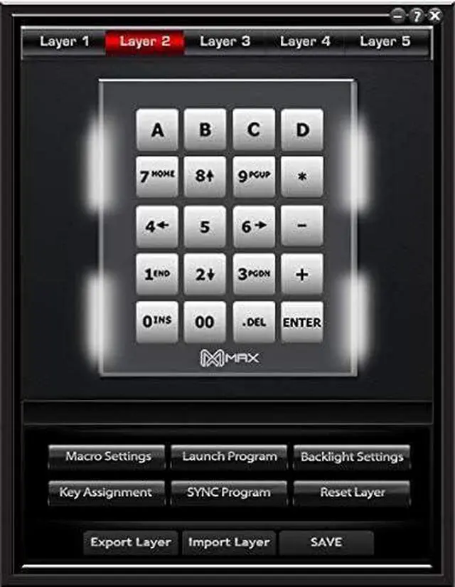 Alt view image 6 of 7 - Max keyboard Falcon-20 Programmable Macropad Mechanical Keyboard, Backlit Multicolor LED, Cherry MX RGB Switch (Cherry MX RGB Brown)