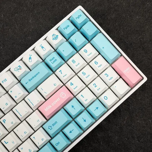 Alt view image 4 of 7 - 140 Key Milk Cover Cherry Profile PBT Dye Sub Keycaps for MX Mechanical Keyboard GMMK Filco 104 TKL GK61 KBD75 96 GK64 68 (140 Key Milk Cover)