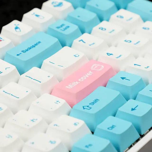Alt view image 7 of 7 - 140 Key Milk Cover Cherry Profile PBT Dye Sub Keycaps for MX Mechanical Keyboard GMMK Filco 104 TKL GK61 KBD75 96 GK64 68 (140 Key Milk Cover)