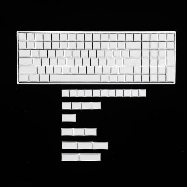Main image of YMDK 124 Key White Blank ZDA XDA V2 Keycaps PBT Keycap for MX Keyboard 104 87 61 Melody 96 KBD75 ID80 GK64 SP84