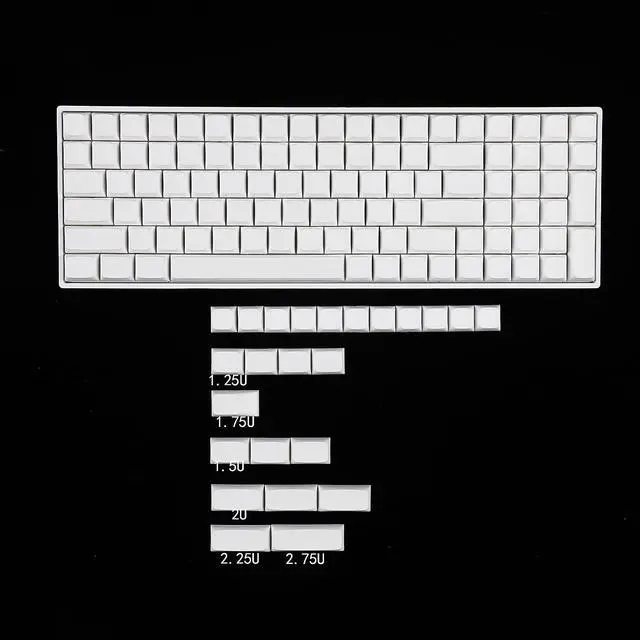 Alt view image 2 of 6 - YMDK 124 Key White Blank ZDA XDA V2 Keycaps PBT Keycap for MX Keyboard 104 87 61 Melody 96 KBD75 ID80 GK64 SP84