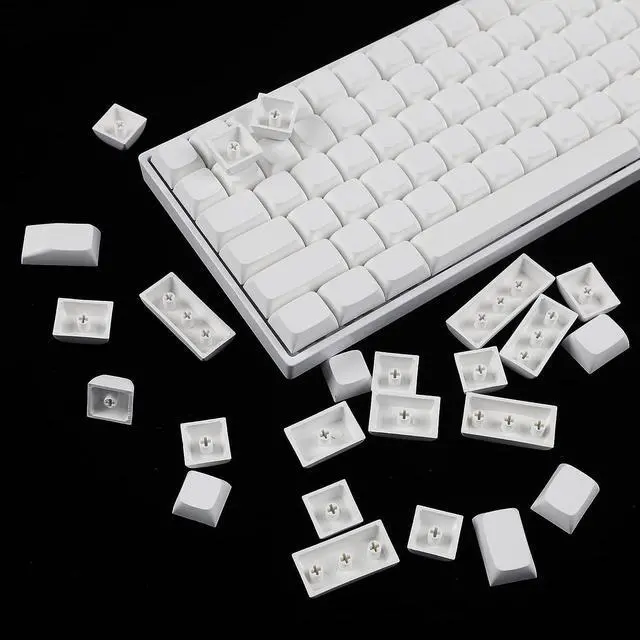 Alt view image 5 of 6 - YMDK 124 Key White Blank ZDA XDA V2 Keycaps PBT Keycap for MX Keyboard 104 87 61 Melody 96 KBD75 ID80 GK64 SP84