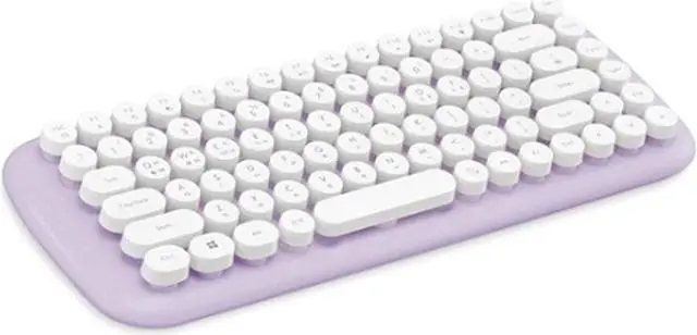 Main image of Retro Bluetooth Keyboard, Korean/English, Round Keycaps, Compatible with Tablets and Smartphones, Purple