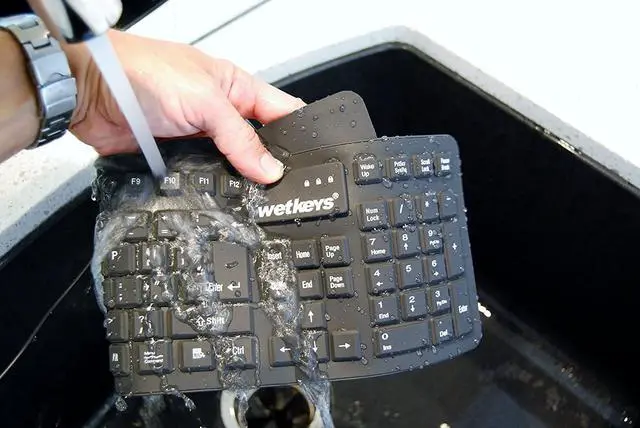 Alt view image 5 of 5 - WetKeys "Soft-Touch Comfort Professional-Grade Full-Size Flexible Silicone Washable Keyboard (USB) (PS/2) (Black) | KBWKFC106-BK