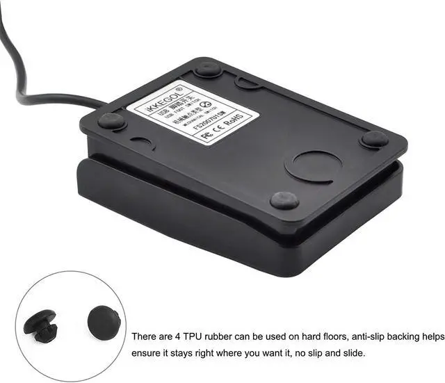 Alt view image 5 of 7 - [Upgraded] iKKEGOL USB Foot Pedal Switch Video Game PC Hands Free Footswitch One Key Control Program Computer Mouse Keyboard HID with 2M Cable