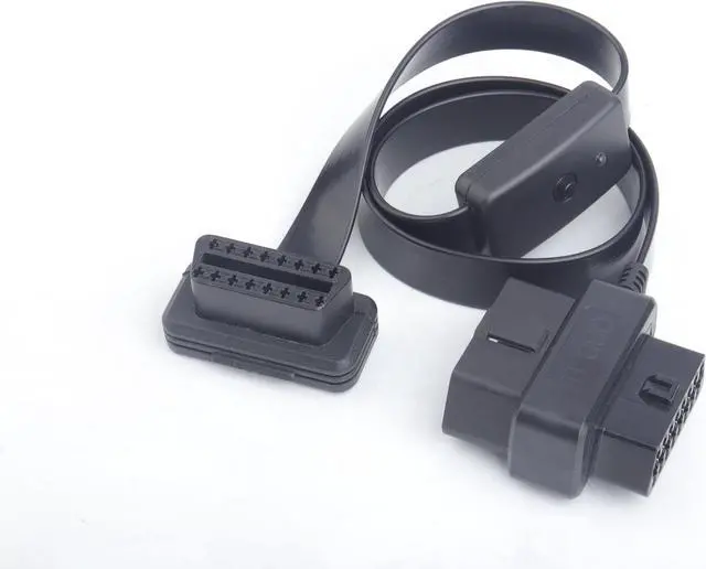 Alt view image 3 of 3 - iKKEGOL 60cm OBD II OBD2 16 Pin Car Diagnostic Splitter Cord Male to Dual Female Extension Cable Adapter with Power Switch