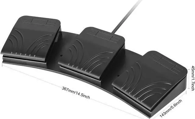 Alt view image 4 of 4 - [Upgraded] iKKEGOL USB Triple Foot Pedal Optical Switch Control 3 Key Three Button Program Computer Keyboard Mouse Game Action HID