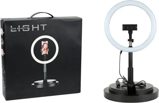 Main image of iKKEGOL 11.4" Selfie Ring Light with Adjustable Stand Phone Holder, Foldable Mini LED Selfie Light for YouTube Video, Makeup, Live Stream