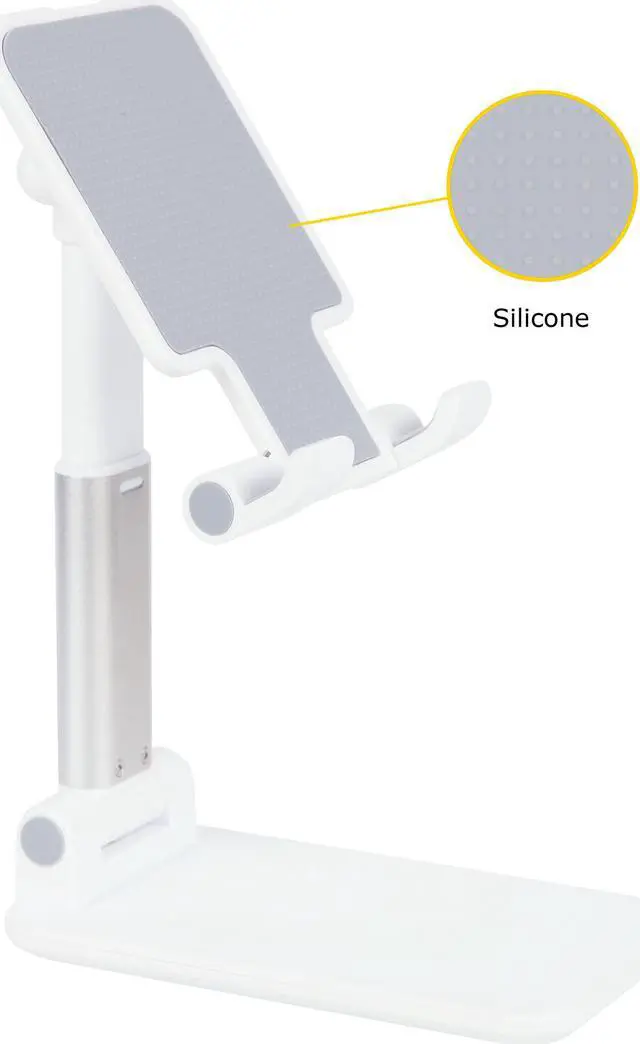 Main image of iKKEGOL Cell Phone Stand, Full Foldable Phone Holder with Mirror, Adjustable Angle&Height Desktop Phone Dock Cradle Compatibles with Smartphone, Android Phones, Tablets