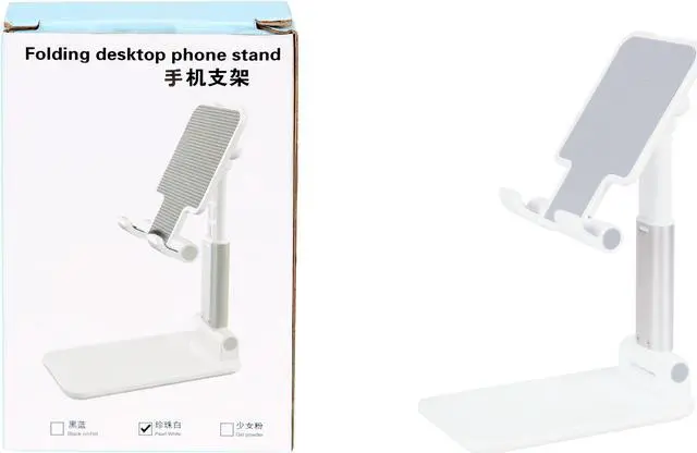 Alt view image 5 of 5 - iKKEGOL Cell Phone Stand, Full Foldable Phone Holder with Mirror, Adjustable Angle&Height Desktop Phone Dock Cradle Compatibles with Smartphone, Android Phones, Tablets