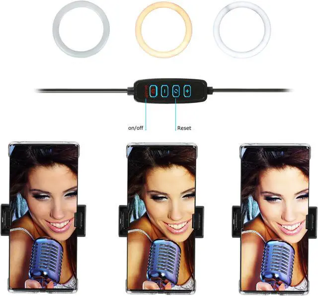 Alt view image 6 of 6 - iKKEGOL 11.4" Selfie Ring Light with Adjustable Stand Phone Holder, Foldable Mini LED Selfie Light for YouTube Video, Makeup, Live Stream