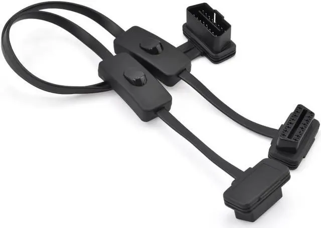 Alt view image 6 of 6 - iKKEGOL OBD2 OBDII 1 to 2 Ultra Low Profile 16 Pin Male to Female Y Splitter Cord Diagnostic Extension Cable with Individually Power Switch 50cm / 20"